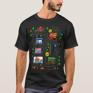 Camiseta Jugar en la espalda de papá mapa de la ciudad pist
