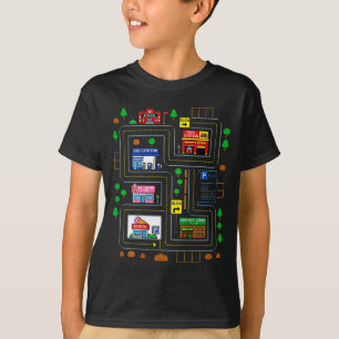 Camiseta Jugar en la espalda del papá mapa de la ciudad pis