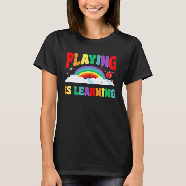 Camiseta Jugar es aprender kindergarten preescolar (Anverso)