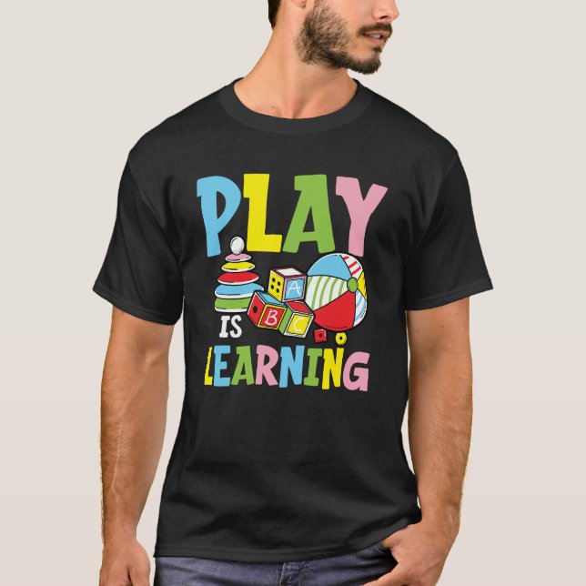 Camiseta Jugar es aprender - Maestra preescolar (Anverso)