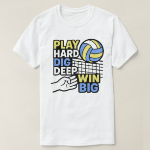 Camiseta Jugar fuerte cavar profundo ganar grande