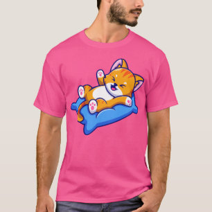 Camiseta Jugar gato lindo en el Personalizado de almohada 1