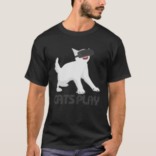 Camiseta Jugar gatos es divertido Gatito Gatito Gamer Gamin