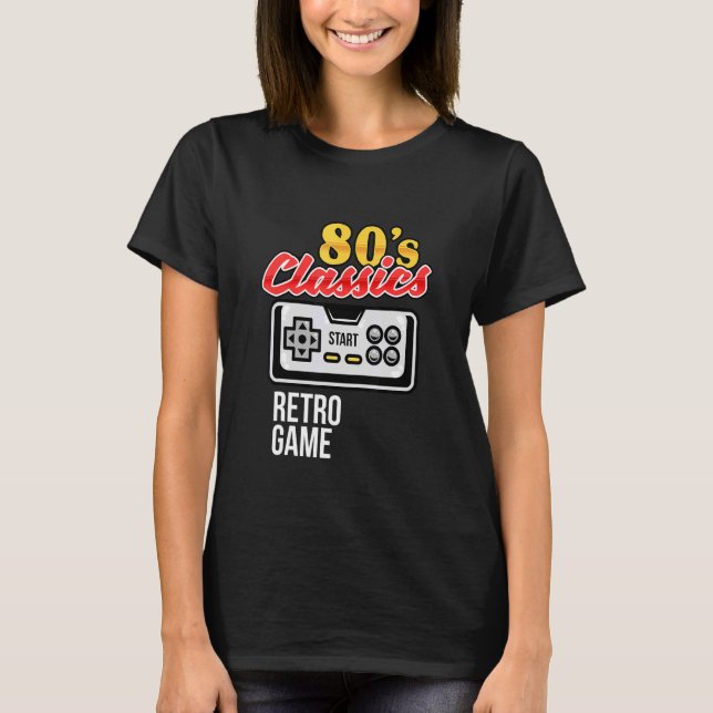 Camiseta Jugar juegos de 80's Classic Controller Retro Game (Anverso)