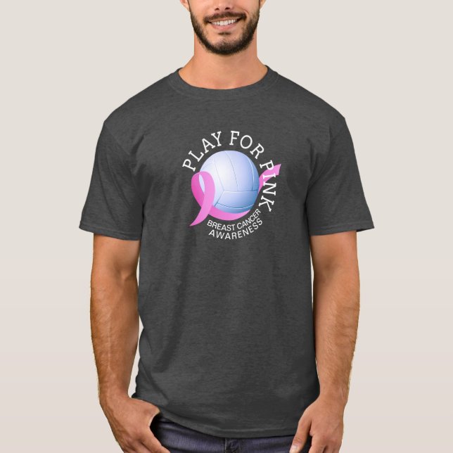 Camiseta Jugar Para Concienciación Sobre El Cáncer De Mama  (Anverso)