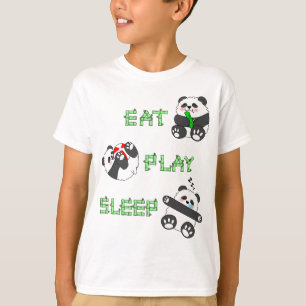 Camiseta Jugar Sleep Cute Baby Panda Vida Cómoda