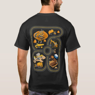 Camiseta Jugar vehículos de construcción en la espalda de p