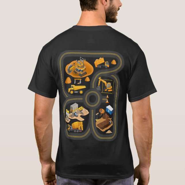 Camiseta Jugar vehículos de construcción en la espalda de p (Reverso)