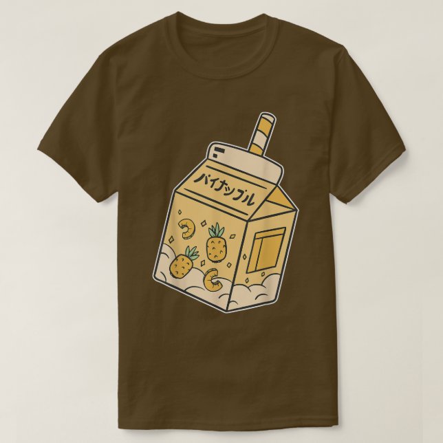 Camiseta Jugo japonés Piña Bebida Kawaii Manga Anime (Diseño del anverso)