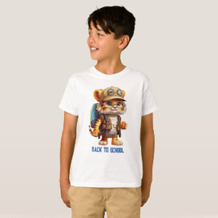 Camiseta Jugoso cachorro de tigre con mochila y bebida