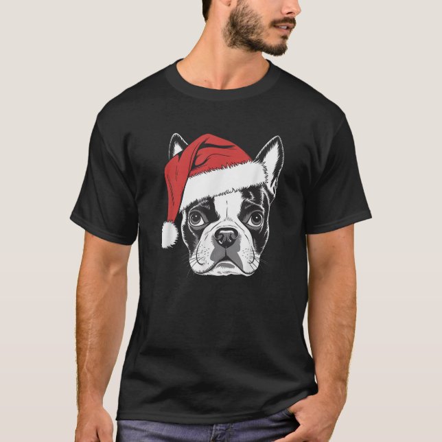 Camiseta Jugoso perro de Santa Púa de Boston sobre el terri (Anverso)