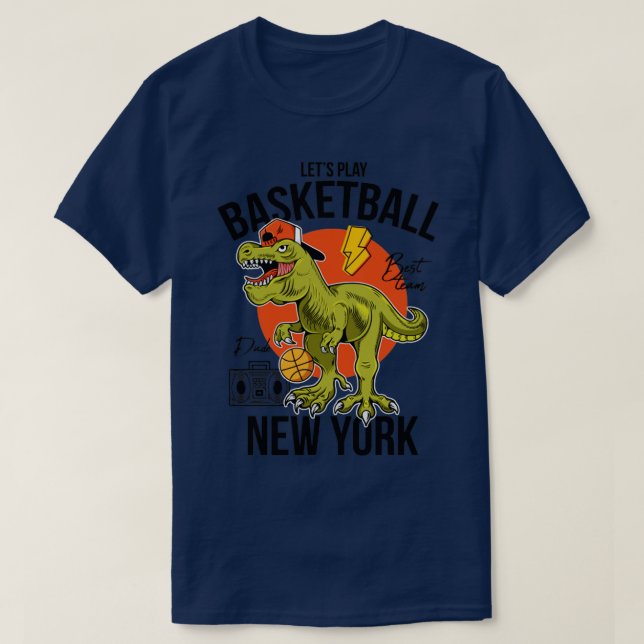 Camiseta juguemos al baloncesto en Nueva York (Diseño del anverso)