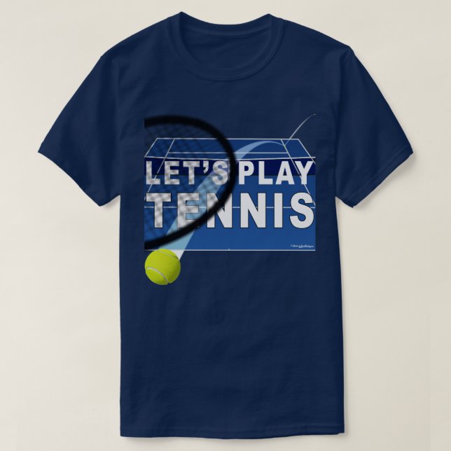 Camiseta Juguemos al tenis en la pista dura (Diseño del anverso)