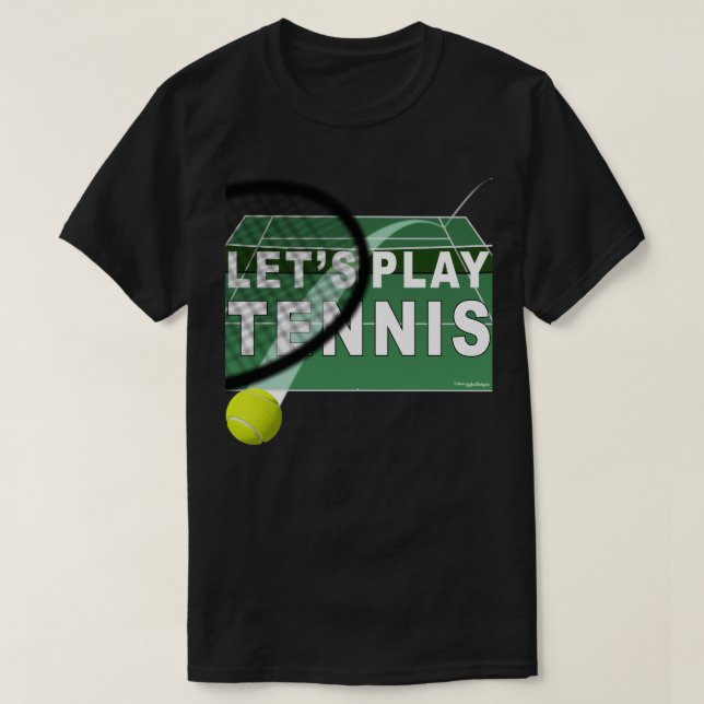 Camiseta Juguemos al tenis en la pista dura (Diseño del anverso)