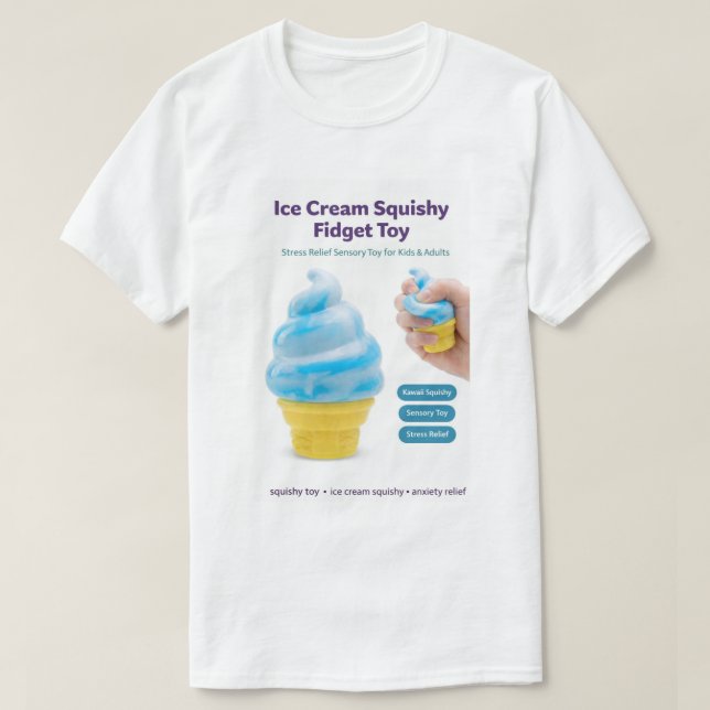 Camiseta Juguete Blando de Helado Kawaii Alivia el Estrés F (Diseño del anverso)