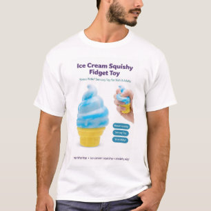 Camiseta Juguete Blando de Helado Kawaii Alivia el Estrés F