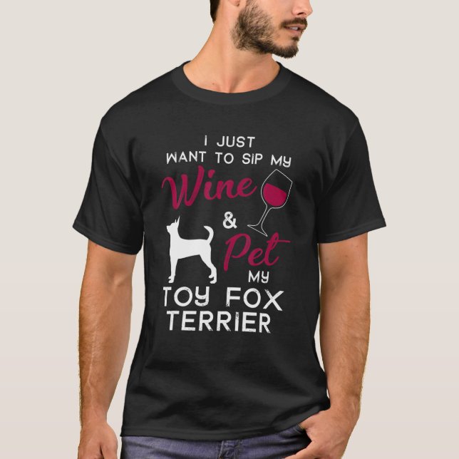 Camiseta Juguete Fox Terrier Dueño De Vino De Perro Xmas Cu (Anverso)