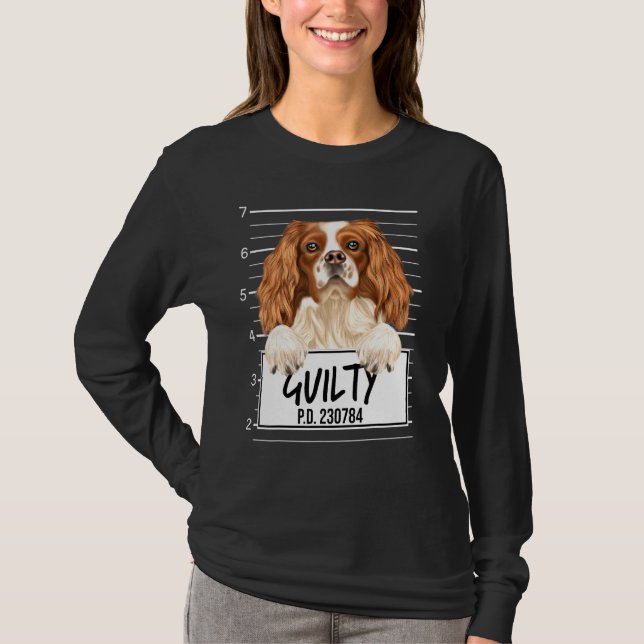 Camiseta Juguete inglés Spaniel Mugshot Guilty Dog (Anverso)