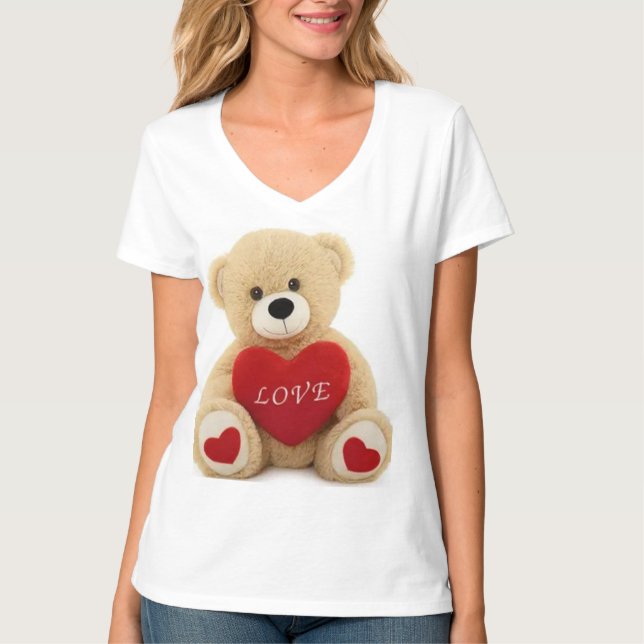 Camiseta Juguetes blandos Vaishno Oso de peluche con corazó (Anverso)