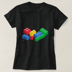 Camiseta Juguetes construyendo ladrillos coloridos niños