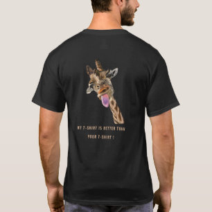 Camiseta juguetona con jirafa divertida - texto Pe