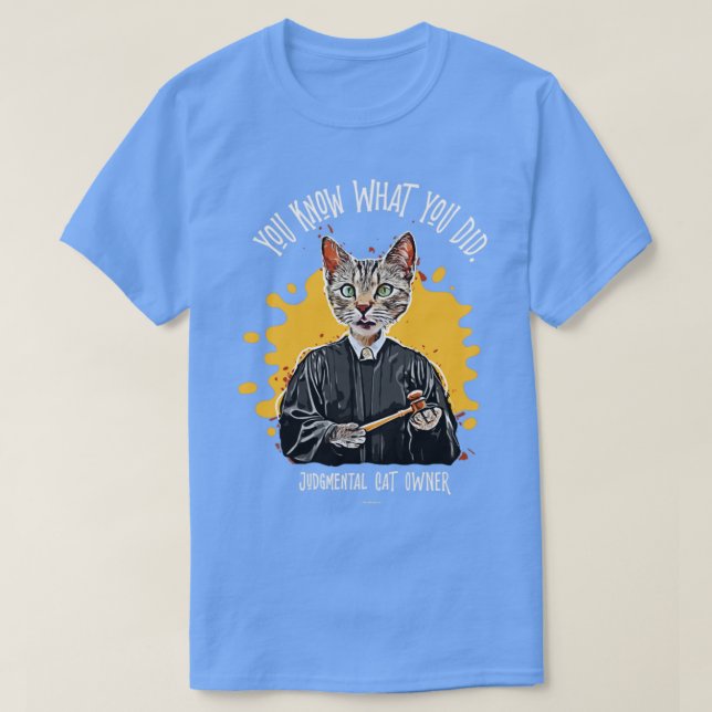 Camiseta Juicio del Gato 3 divertido mascota silenciosament (Diseño del anverso)