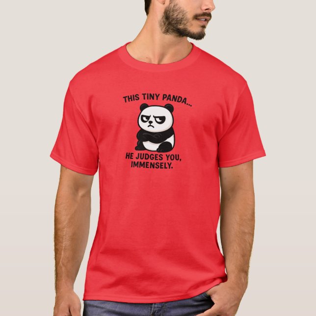 Camiseta juicio gruñón de panda (Anverso)
