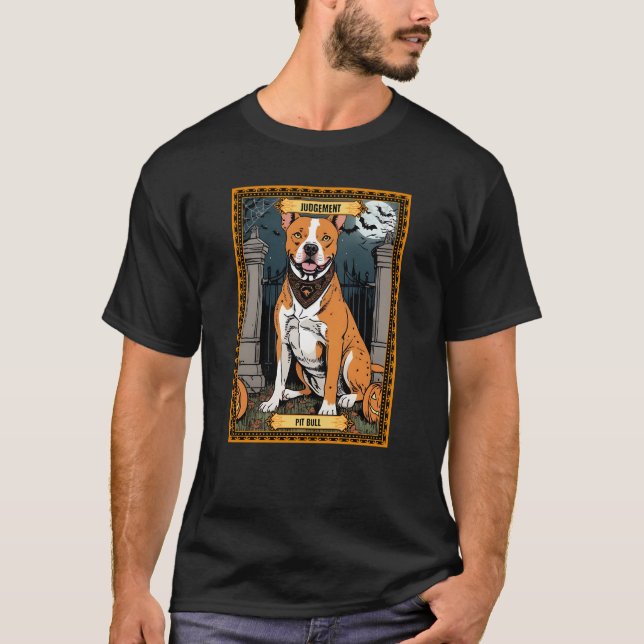 Camiseta Juicio Pit Bull Halloween Tarot Card (Anverso)