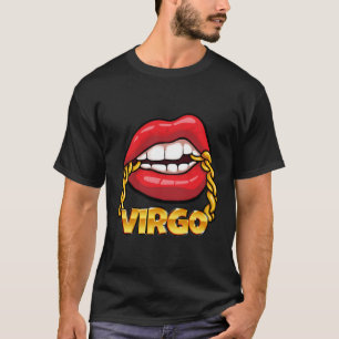 Camiseta Juicy Lips Cadena de Oro Virgo Zodiac Rótulo