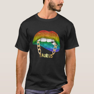 Camiseta Juicy Lips Gold Chain Taurus Zodiac Birthday Gifts
