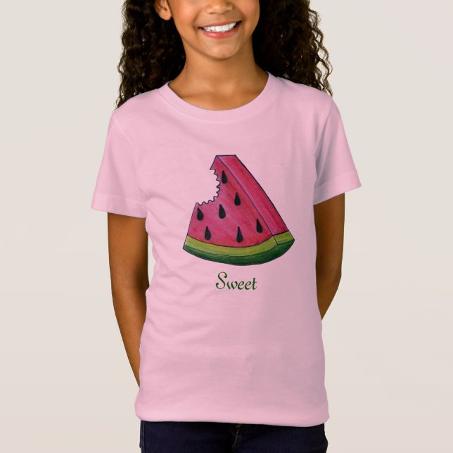 Camiseta Juicy Pink Sweet Watermelon Slice Fruit Foodie (Anverso)