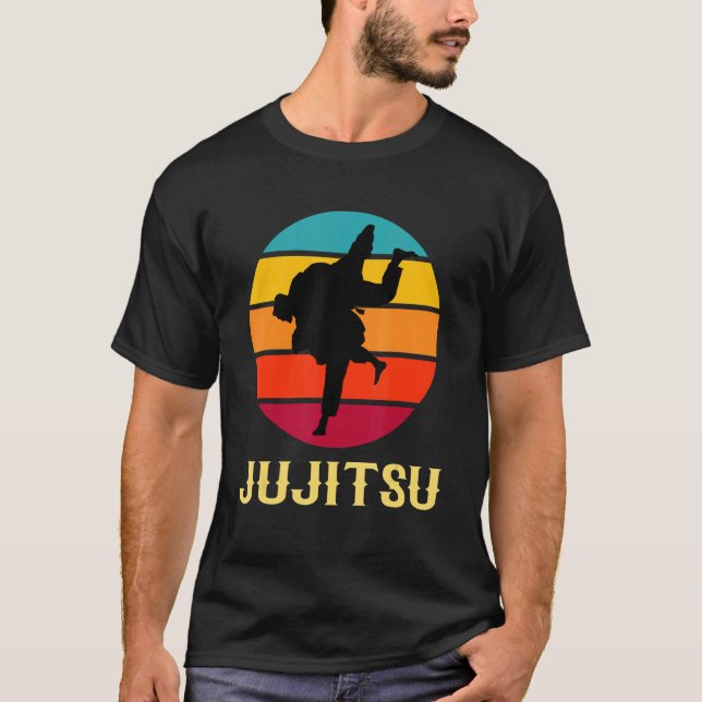 Camiseta Jujitsu Vintage Sunset Martial Arts Style (Anverso)