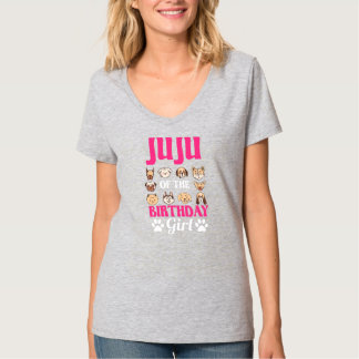 Camiseta Juju Del Chica De Cumpleaños Perro Paw Bday Fiesta