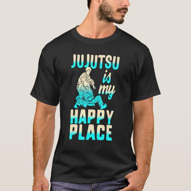 Camiseta Jujutsu Es Mi Lugar Más Feliz Jiu Jitsu Bjj Martia (Anverso)