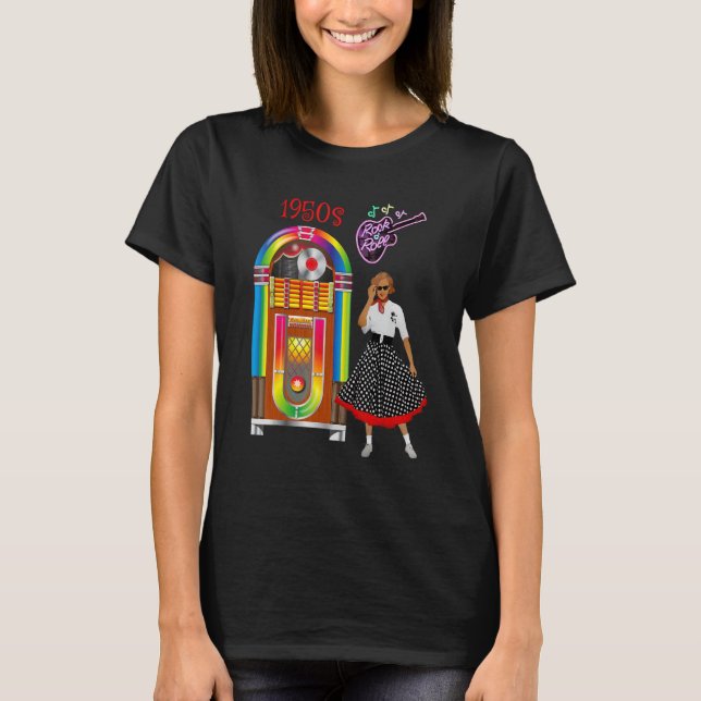 Camiseta Jukebox de rock and Roll Vintage (Anverso)