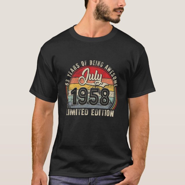 Camiseta Jul 1958 Edición Limitada Outfit Retro 63d Bday G (Anverso)