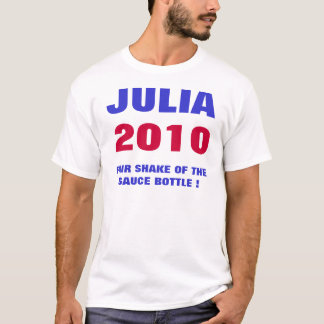 CAMISETA ¡JULIA, 2010, SACUDIDA JUSTA DE LA BOTELLA DE LA