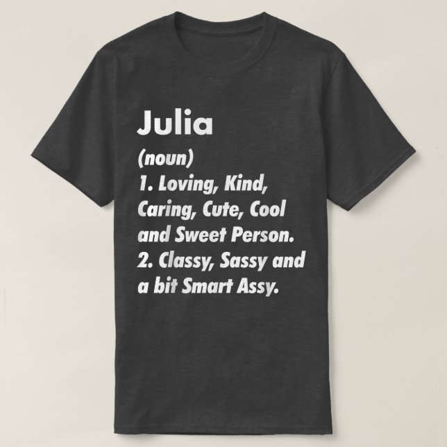Camiseta Julia Definition Personalized Funny Birthday Gift (Diseño del anverso)