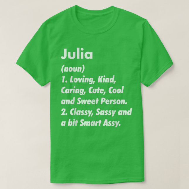 Camiseta Julia Definition Personalized Funny Birthday Gift (Diseño del anverso)