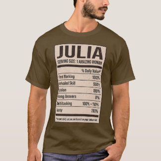 Camiseta Julia Nutrition Facts Name Nickname Alias Title Fr