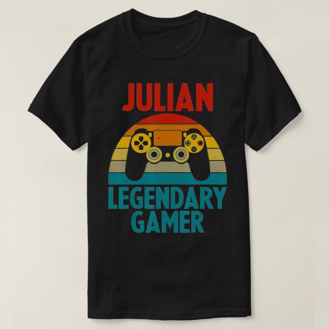 Camiseta JULIAN Gift Name Personalized Funny Gaming Geek Bi (Diseño del anverso)