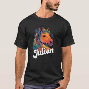 Camiseta JULIAN nombre de niño lindo con hermoso caballo