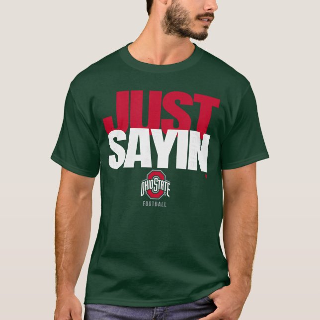 Camiseta Julian Sayin Just Sayin Black Ohio State Football (Anverso)
