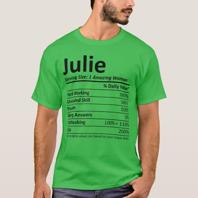 Camiseta Julie Nutrition Personalized Name Funny Idea boy f (Anverso)