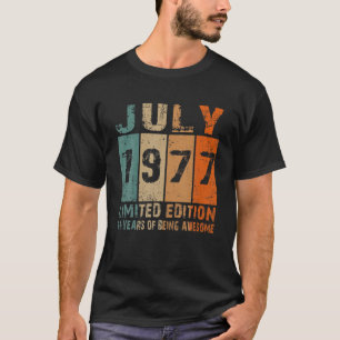 Camiseta Julio 1977 Edición Limitada 44º Cumpleaños 44 Años
