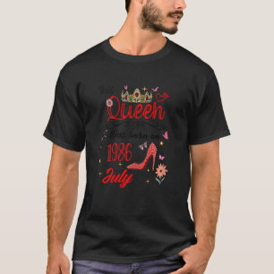 Camiseta Julio 1986 Cumpleaños Esta Reina Nació En Julio 19