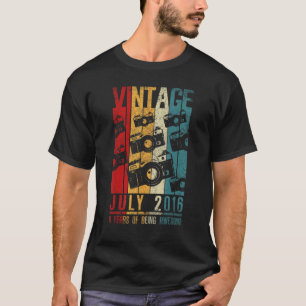 Camiseta Julio 2016 6 años de edad 2016 Cumpleaños Retro Vi