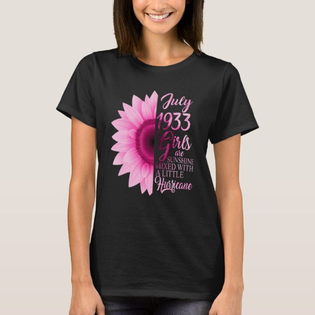 Camiseta Julio Chica 1933 89 Años De Ser Sunshine Mezclado  (Anverso)