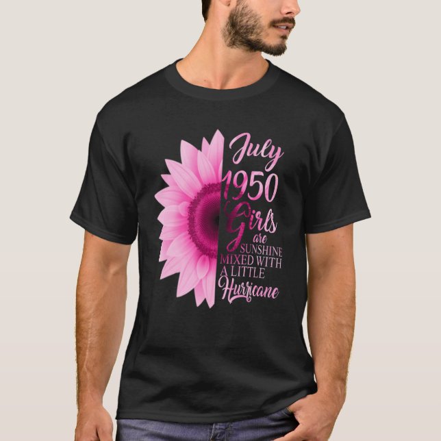 Camiseta Julio Chica 1950 72 Años De Ser Sunshine Mezclado  (Anverso)