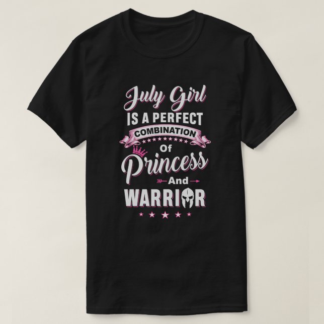 Camiseta Julio Chica es perfecto Princesa Guerrera Cumpleañ (Diseño del anverso)